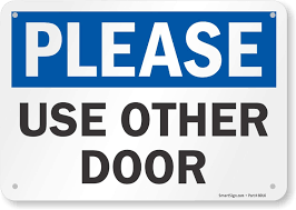 Please use other door right arrow sign if you would like to share feedback with us about pricing, delivery or other customer service issues, please contact customer service directly. Smartsign S 8182 Pl 10 Please Use Other Door Sign 7 X 10 Plastic Black Blue On White Industrial Warning Signs Amazon Com Garden Outdoor