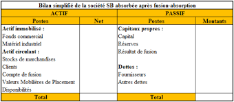 Bilan Simplifie De La Societe Sb Apres Fusion A Completer Comptabilite Bilan Gestion