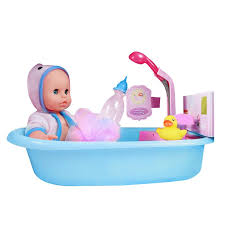Wargames Role Playing Baby Doll In Bath Tub With Shower Accessories Set Kids Role Play Dolls Toy Yogarmony Gr