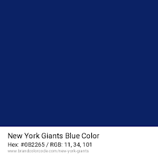 New York Giants Brand Color Codes