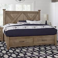 This panel storage bed is a surefire way to introduce rustic style to your bedroom. Artisan Post Cool Rustic 172 667 066b 502 666t Solid Wood King Barndoor X Bed With Storage Footboard Northeast Factory Direct Panel Beds