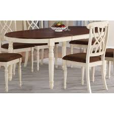 Addison White And Cherry Oval Dining Table With Turned Legs And 18 Inch Extension Leaf Oval Table Dining Kitchen Table Makeover Casual Dining Rooms