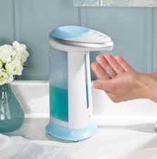 You don't have to touch a pump or squeeze a bottle. Lemish Automatic Hands Free Touch Less Liquid Battery Operated Sensor Touchless Soap Magic Hand Sanitizer Dispenser Amazon In Home Kitchen