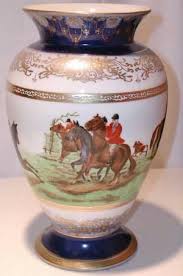 limoges fox hunt vase
