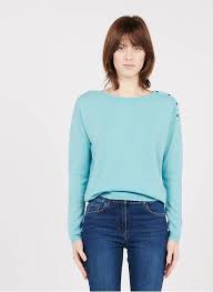 Pull encolure bateau en maille mousseuse. Pull Col Bateau Ample En Cachemire Topaze Uni Caroll Femme Place Des Tendances