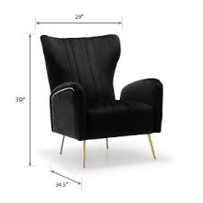 Trade black velvet accent chair wholesalers. Amazon Com Meridian Furniture Opera Collection Modern Contemporary Velvet Upholstered Accent Chair With Stainless Steel Legs In A Rich Gold Finish Black 29 W X 34 5 D X 39 H Furniture