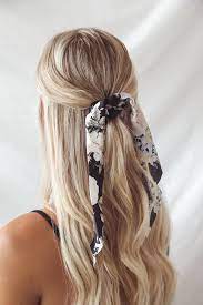 Times Like These Blue Multi Floral Print Ponytail Holder Set Hair Styles Scarf Hairstyles Long Hair Styles