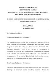 The address of ministry of home affairs malaysia is block d1 & d2, complex d, administrative center, federal territory, 62546 putrajaya. Https Www Unodc Org Documents Congress Documentation Hlsstatements Transfer Malaysia Pdf