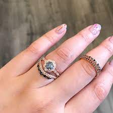 Ready For Your Unique Halloween Proposal This Gorgeous Yet Unique Galaxy Diamond Engagement Ring With B Black Diamond Ring White Diamond Ring Engagement Rings