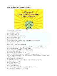 Pake keyboard tekan 1 dan 5. Jawaban Quiz Parampaa Level 94 Netta