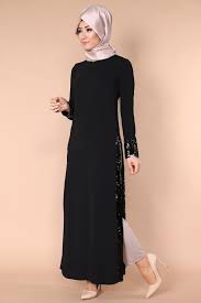Sezon Sonu Pul Payet Yirtmacli Elbise Tunik Siyah Urun Kodu Zmn2010 S 109 90 Tl Musluman Modasi Moda Stilleri Bohem Elbise