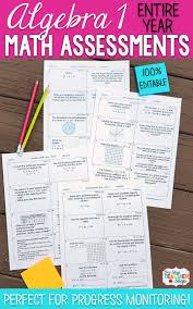 Algebra 1 Assessments Quizzes Entire Year Editable Math Assessment School Algebra Spiral Math