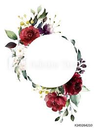 Card Watercolor Invitation Design With Burgundy And Red Roses Leaves Flower Vintage Flower Backgrounds Floral Wreaths Illustration Free Watercolor Flowers