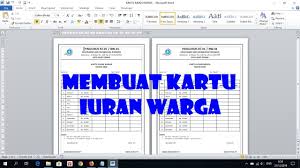Iuran bulanan t.a 2015/2016 no bulan jumlah tanggal paraf 1 juli 2 agustus septemb 3 er 4 oktober novembe 5 r desembe 6 r 7 januari 8 februari 9 maret 10 april 11 mei 12 juni pekanbaru, ketua komite kepala sekolah nina helenti hj. Cara Membuat Kartu Iuran Warga Satu Kertas Dua Kartu Youtube