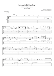 Moonlight Shadow Tab Guitar Sheet Music Guitar Tabs Guitar Songs