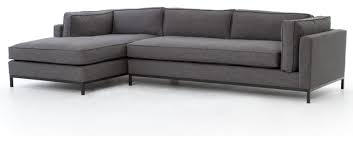 Sectional sofas are a popular choice for larger living spaces, as they provide more seating and the cazenovia reversible sectional is a small, versatile sofa that can seat up to three people at a time. 120 Maria Pia Piece Chaise Sectional Sofa Metal Fabric Matte Black Bennett Char Transitional Sectional Sofas By Noble Origins Llc Houzz
