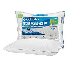 Columbia cooling sheet set or pillowcases. Columbia Comfort Ice Fiber Soft Down Alternative Bed Pillow Instant Cooling 2 Sided Ice Fiber Cover Supportive Cozy Polyester Fiber Back Stomach Sleeper Standard Queen Pricepulse