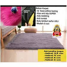 Barokah karpet wool meteran 1mx2m bludru bulu brudru pameran tebal darrp60.700 Lantai Karpet Bulu Rasfur150 X 200 Tebal 3 Cm Anti Slip Isi Busa Anti Rontok Shopee Indonesia