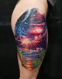 A Vivid Fantasy Sunset Scene By Artist Liz Venom From Bombshell Tattoo Galerie In Edmonton Canada Gold Tattoo Ink Homemade Tattoo Ink Bright Tattoos In order to attract more residence.
