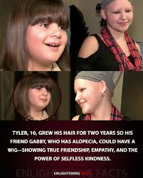 True friendship often shines brightest through the smallest acts of  selflessness. For 10-year-old Tyler, it meant looking at his best friend  Gabby and deciding he could make a difference. Gabby has alopecia,
