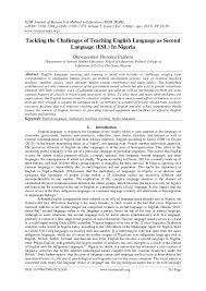 English as a second language (esl). Tackling The Challenges Of Teaching English Language As Second Langua