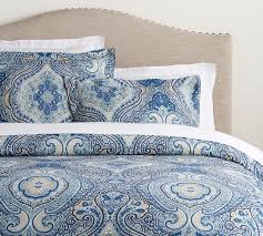 Search for bedroom ideas more information at everymanbusiness.com! Blue Beale Paisley Organic Percale Patterned Duvet Cover Sham Pottery Barn
