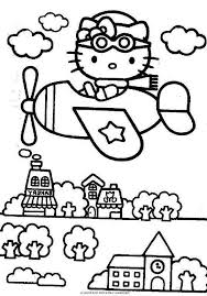 Coloring this character is very simple : Online Coloring Pages Kitty Coloring Hello Kitty On A Plane Hello Kitty