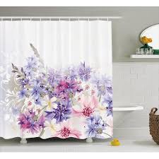 Lavender Shower Curtain Pastel Cornflowers Bridal Classic Design Gentle Floral Wedding D Lavender Bathroom Decor Lavender Shower Curtain Flower Shower Curtain