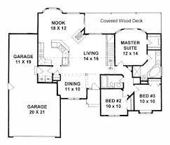 Plan 1436 3 Bedroom Ranch W Tandem 3 Car Garage Hearth Room And Covered Deck House Plans Craftsman House Plans Floor Plans