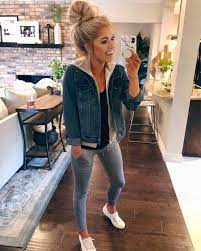37 Delightful Winter Outfits Ideas Denim Jacket Addicfashion Fashion Casual Style Outfits Cute Outfits