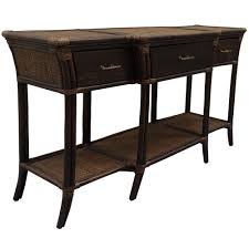 Bigzzia rattan garden furniture set, 4 piece patio rattan furniture sofa weaving wicker includes 2 armchairs,1 double seat sofa and 1 table (black) 3.6 out of 5 stars 61. The Medford Collective Stamford Bamboo Rattan Console Table Reviews Temple Webster