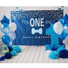 Happy birthday background with blue balloons and confetti. Baby Boy First Birthday Banner First Birthday Decorations Boy Birthday Themes For Boys Mr Onederful Birthday Party Ideas