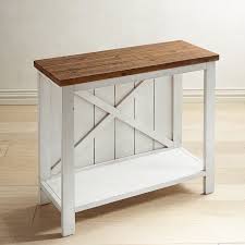 Farmhouse White Small Console Table White Wash Small Console Tables Wood Furniture Diy Home Decor