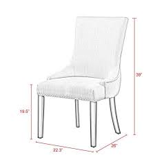 Inspired Home Annabelle Linen Dining Chair Set Of 2 Back Tufted Nailhead Trim Finish Cream White Walmart Com Linen Dining Chairs Velvet Dining Chairs Upholstered Dining Chairs