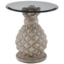 Table side table products are offered for sale by suppliers on alibaba.com, of which outdoor tables table roll up camping table folding tables with wheels lightweight wood tables pine wood folding. Powell D1297a19 Paradisa Pineapple Side Table In Grey White Glass