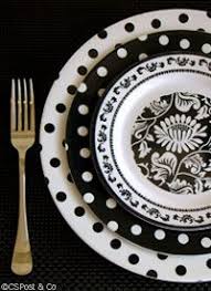 Black And White Dinnerware Pin By Anita Murphy On Hearth Home Black And White Dishes Black And White Decor Melamine Dinnerware