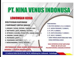 Discover trends and information about pt. Lowongan Kerja Pt Nina Venus Indonusa November 2019