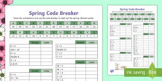 They can be as simple or hard as you like.learn about: Spring Themed Maths Code Breaker Calculations Worksheet
