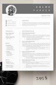 Create a blank modern resume. Elegant Resume Design Cv Template One Page Resume Template Cover Letter For Resume Resume