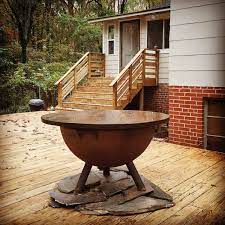 S&s fire pits handcrafts round fire pit snuffer lids to ensure you don't burn the house down once everyone passes out and goes off to bed. Fire Pit Care Custom Fire Pits Custom Fire Pit For Sale Made To Last Forever