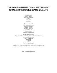 Among these were the spu. Pdf The Development Of An Instrument To Measure Mobile Game Quality
