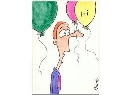 Humorous Original Painting Watercolor Painting 5 Funny Man With 3 Balloons Humorous Comical Funny 5 X 7 I Watercolor Greeting Cards Cartoon Painting Etsy