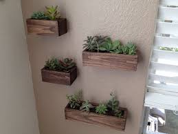 Set Of 4 Handcrafted Wooden Wall Planters 3 Sizes Succulents Herbs Plants Hanging Planter Boxes Plant Wall Diy Wall Planter