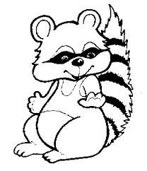 He'd like to be coloured in please! Raccoon Coloring Page