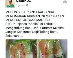Tetapi kue ini tentu saja tidak mengandung babi. Hoax Produk Makanan Apollo Mengandung Babi Turnbackhoax Id