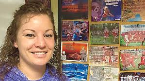 DLHS students showing off their artwork at Trinity Lutheran this week