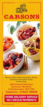 Menu For Carson S Chinese Takeaway In Rainworth Near Mansfield English Food Cantonese Food Chinese Takeaway