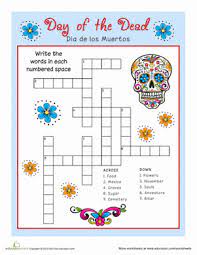 The best free online crossword is brand new, every day. Day Of The Dead Worksheet Education Com Day Of The Dead Halloween Worksheets Day Of The Dead Party
