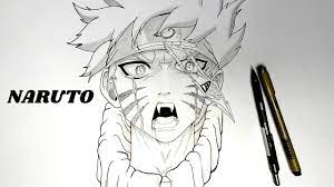 Papier mat de 44lb cadre non inclus signé par l'artiste a propos de : Dessin De Naruto En Noir Et Blanc Youtube