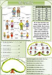 English as a second language (esl) grade/level: My Family Esl Worksheet By Dkiper